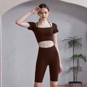 pantalon de yoga évasé marron